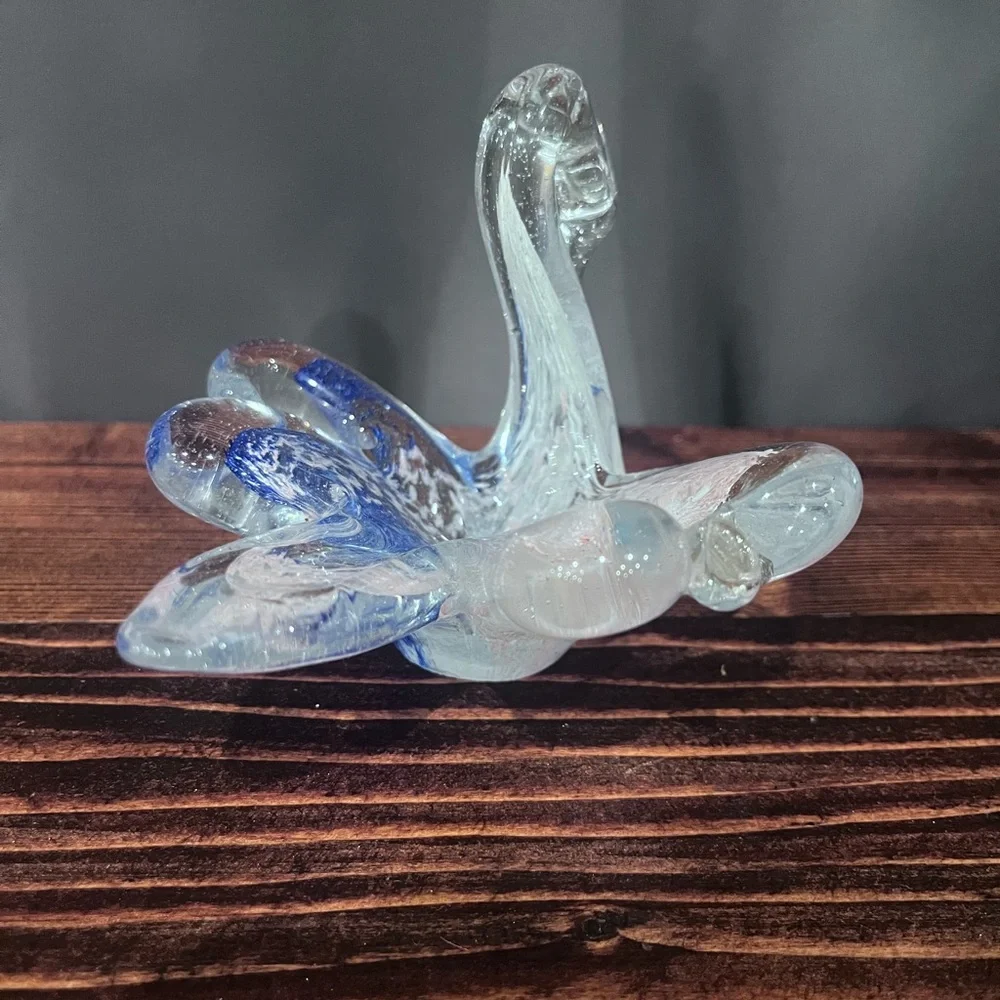 Murano Made in Italy Handblown Glass Swan Shaped Figure &‎ Bowl.